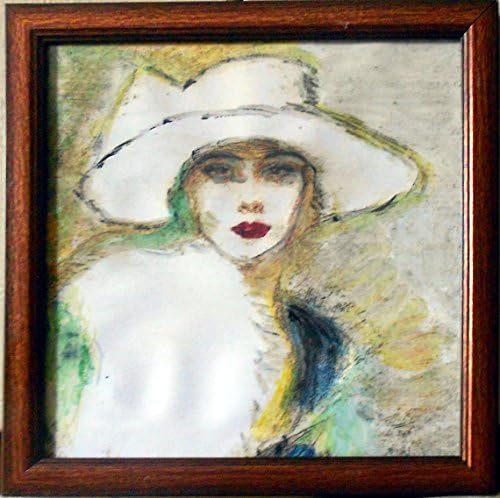 Quadro Falso d'autore Paul Cesar Helleu Ritratto di donna 1900 Framework copy of the Paul Cesar Helleu Portrait of 1900