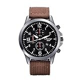 J.Market Quartz Watch Mens and Boys Canvas Waterproof Quartz Fashionable Men Watch With Date Function with Canvas Band (Brown)