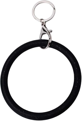 Amazon Modmhb ブレスレット キーホルダー レディース 可愛い 人気アクセサリー カラー バングル 腕輪 おしゃれ プレゼント ブラックグリッター バングル 通販