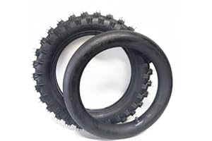 14x250-10 Motorcycle Tire and Inner Tube Set Thickened Butyl Rubber with Straight/Curved Valve Enhanced Wet Traction for Off-