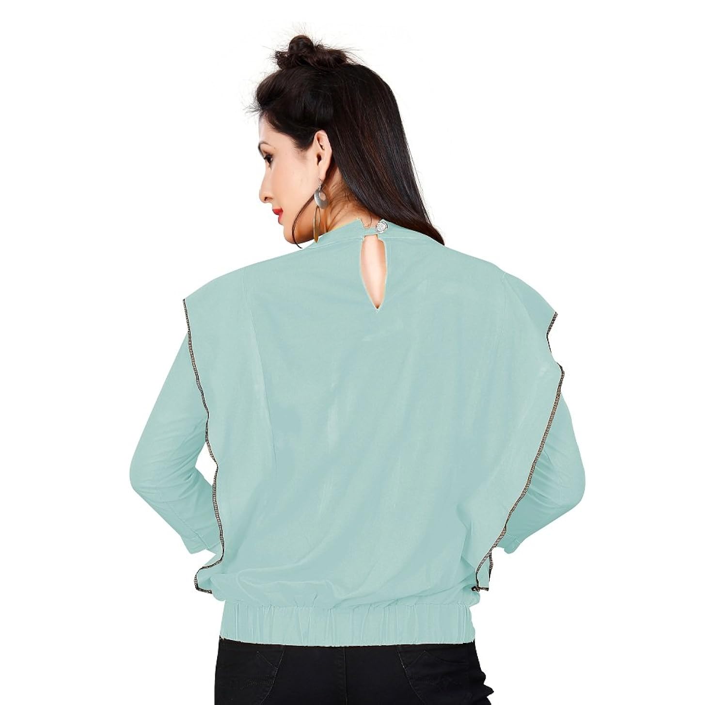 leriya fashion women's diamond crepe plain western wear top