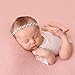 RQJ Baby Soft Rhinestone Elastic Headband Props Infant Pearl Headwrap Handcraft Halo Beaded Crystal Pearl Wreath with Diamante Flower Crown for Newborn