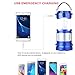 CaseTop Outdoor Camping Lamp, Portable Outdoor Rechargeable Solar LED Camping Light Lantern Handheld Flashlights with USB Charger, Perfect Hiking Fishing Emergency Lights - Blue