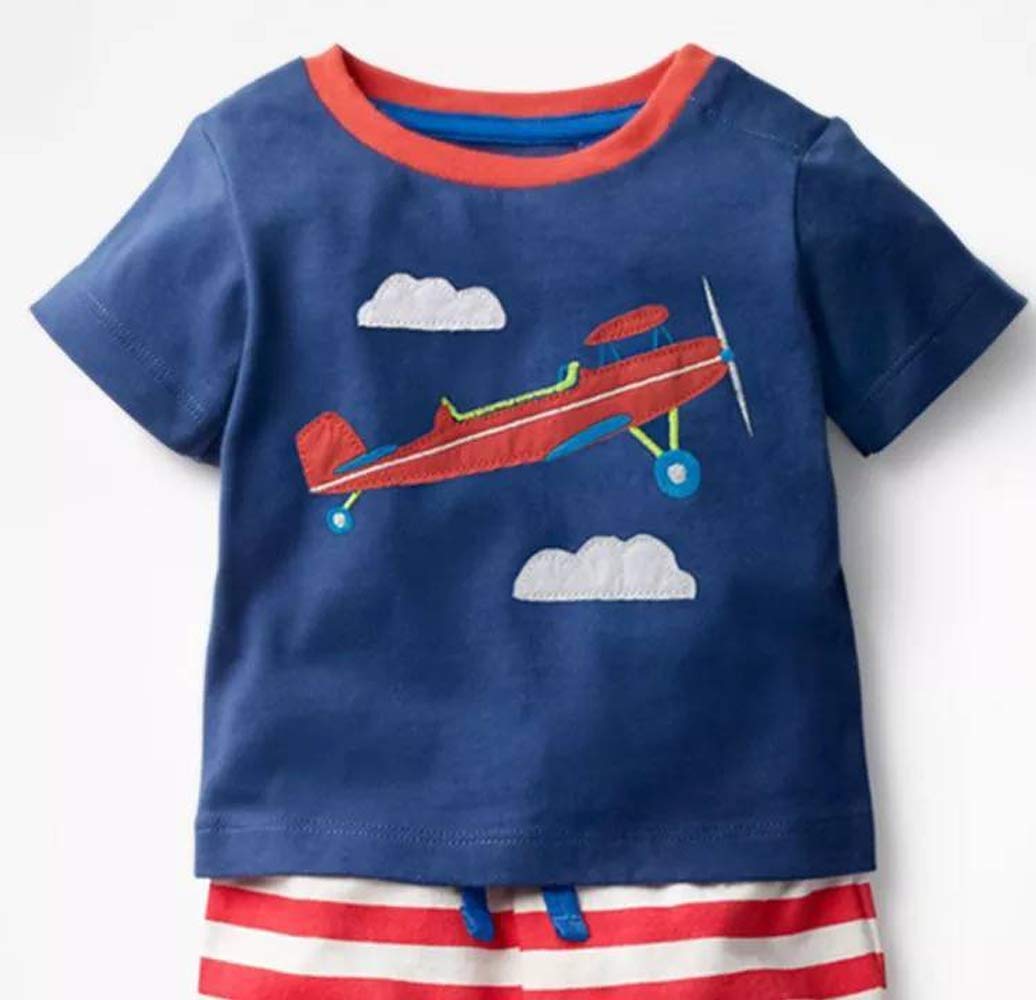 Toddler Boys Cotton Clothing Sets Short Sleeve Tee and Shorts Blue