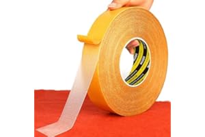 MILEQEE 1Roll Double Sided Tape, 1inx164FT(50m), 2 Sided Tape Heavy Duty, Fiberglass Duct Tape, Strong Tough Adhesive for Car