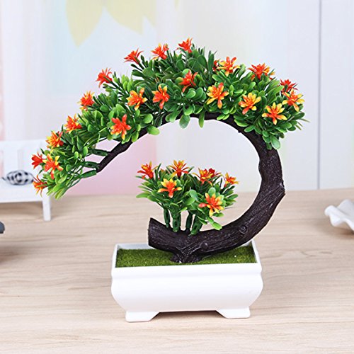 CAVEEN Artificial Topiary Plants in Pot Fake Green Bonsai Tree Decoration for Home Office Desktop Unique Gift #1