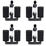 Aquaneat 4pcs Air Pump Double Sponge Filter for Aquarium Fish Tank Up to 10 Gallons Betta Breeder Shrimp Fish Filter