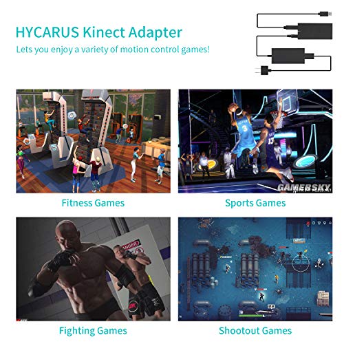 Xbox Kinect Adapter for Xbox One S Xbox One X Kinect 2.0 Sensor and Windows PC Interactive APP Program Development Adapter Power Supply Connect to PC Via USB 3.0