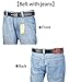 QISHI YUHUA Ratchet Belt for Men, Slide Men's Belt with Genuine Leather 1 3/8,Trim to Fit - 35