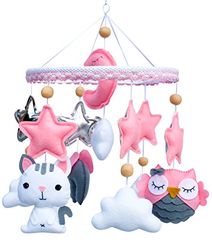 Baby Mobile Nursery Crib Mobile Best Baby Shower Gift (Pink)