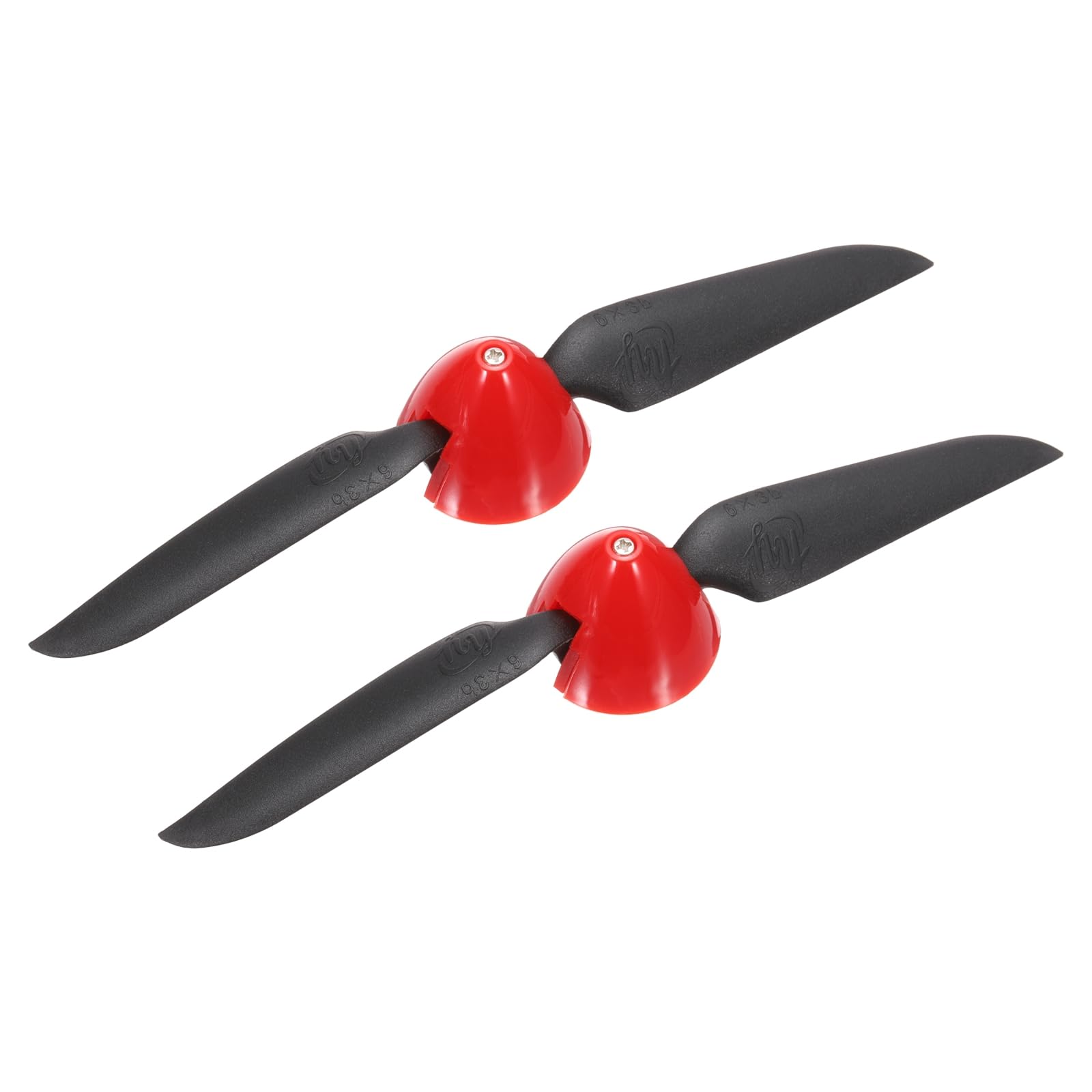 sourcing map 6x3 Inch RC Plane Propeller, RC Folding Propellers Spinner Size D30.5xH25mm 2.3mm Motor Shaft Dia 2-Vane with Nylon Plastic Spinner for Airplane Helicopter(Black Red, Pack of 2)