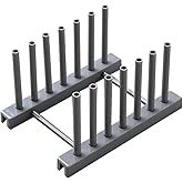 Plate Drying Rack, Removable Dish Drying Rack Pot Lid Organizer Holder Kitchen Display Stand Cutting Board Rack for Dish Plate Lid (Gray)