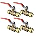 PROCURU 4-Pack 1/2-Inch PushFit Forged Brass Ball Valve, Push-to-Connect Full Port, Heavy Duty Valve for Copper, PEX, CPVC, Certified Safe (8X8312-4P)