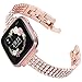 Surace Compatible for Fitbit Versa 2 Bands for Women Bracelet Metal Strap with Diamond Replacement for Fitbit Versa Bands Compatible for Fitbit Versa Band Versa Lite Bands Smart Watch, Rose Gold