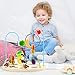 GEMEM Wooden Beads Maze Fruit Toddler Roller Coaster Educational Baby First Toys Cube for 1 2 3 Years Old Baby Boys Girls