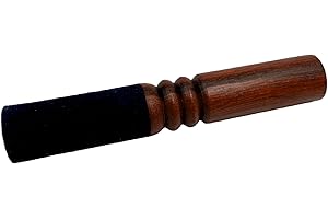 LEORIAIE Tibetan Singing Bowl Mallet Suede Wooden Striker Leather Wrapped Meditation Mallet Sound Bowl Stick Buddha Musical Instruments for Buddhist Meditation Yoga Chime (Black and Brown)