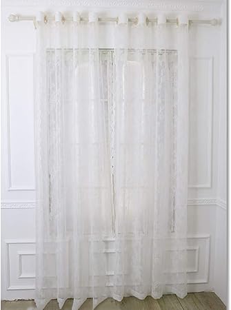 wewe encaje visillos cortina blanco