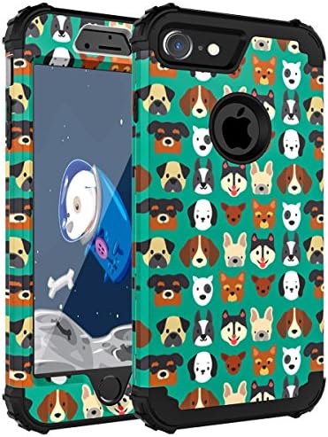 iPhone 7 Case , BEBEGOO Three Layer Hybrid Sturdy Heavy Duty Shockproof Armor High Impact Resistant Protective Cover Case For iPhone 7 (Only For 4.7"),Dog Family