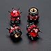 OTOSTAR Pure Handmade Bling Bling Rhinestones Tire Valve Stem Caps 4 Pack (Black/Red)