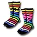Batman & Superman Crew Socks 2 Pack Rainbow