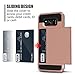 Galaxy S8 Plus Case, Anuck Slide Cover Galaxy S8 Plus Wallet Case [Card Pocket][Hard Shell] Shockproof Armor Rubber Bumper Case with Slidable Card Slot Holder for Samsung Galaxy S8 Plus - Rose Gold