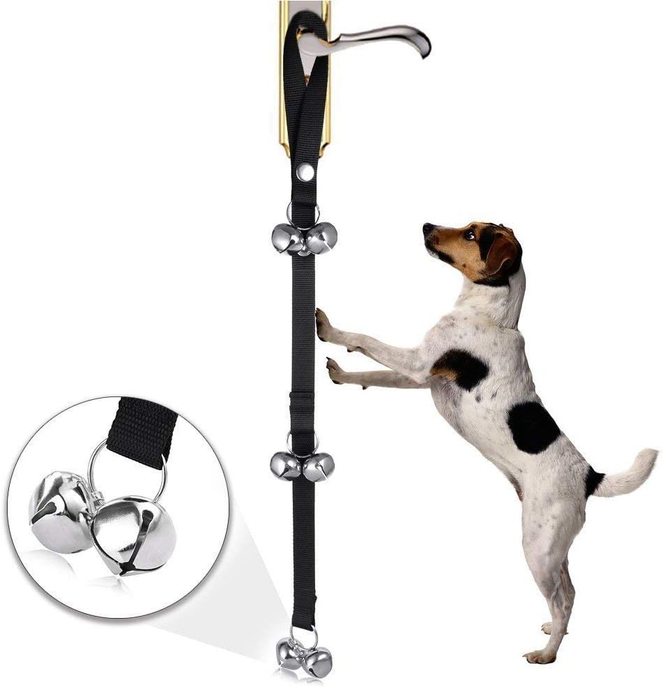 MINGZE Dog Doorbell Dog Bells Toilet Training Puppy, Internal Training Doorbell (Black), 1 PCS Black, 85 cm - Image 4