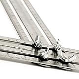 Angle-izer stainless steel RE2LS, Anti scratching Finger Nuts with Innovative Graphite Nylon Gasket, Truly Branded Angle measurement Template Tool, Metal Multi-Angle Measuring Ruler for Builders