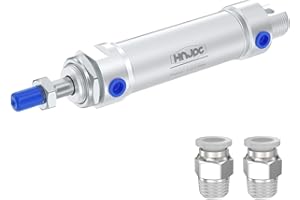 HNJPC MAL Mini Pneumatic Cylinder 1-1/4 inch (32mm) Bore 12 inch (300mm) Stroke, Compact Round Body Double Acting Aluminum Air Cylinder (MAL32x300)