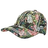 Funky Junque's Vintage Floral Tapestry Stitch Baseball Hat with Leather Closure