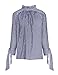 HaoDuoYi Womens Fashion Mock Neck Sleeve With Tie Back Button Top Shirt