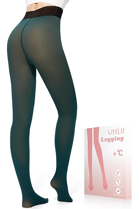 Women's Fleece Lined Tights - High Waisted Winter Thermal Opaque Pantyhose