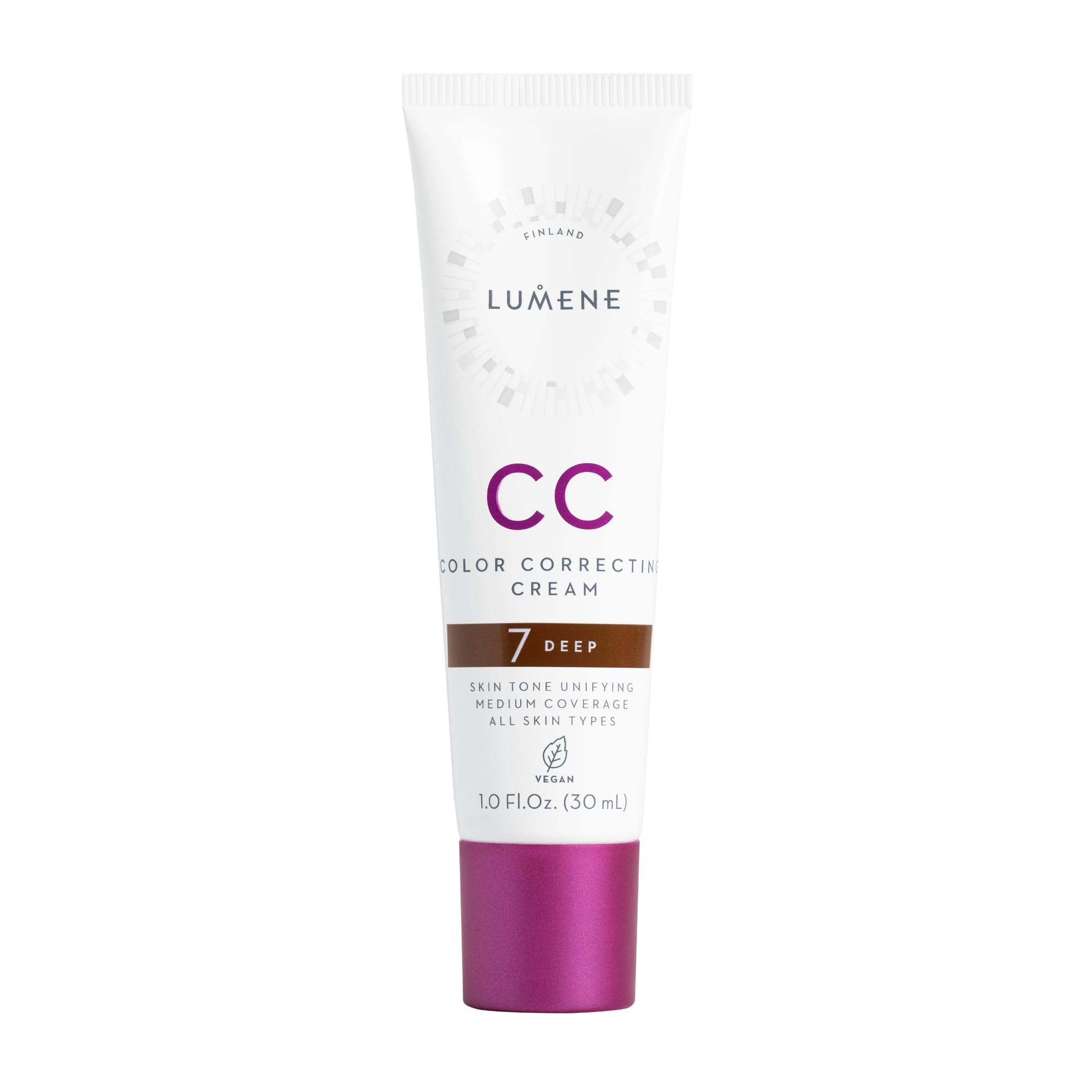 LUMENE CC Cream Color Correcting Cream Foundation | SPF 20 | Medium Coverage | Lightweight and Antioxidant-Rich | Hydrates While Reducing Redness | All Skin Types | Vegan |30 ml | Deep