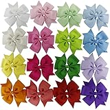Solid Grosgrain Ribbon Pinwheel Boutique Hair Bows Alligator Clips for Baby Girls Kids Teens Toddlers Children