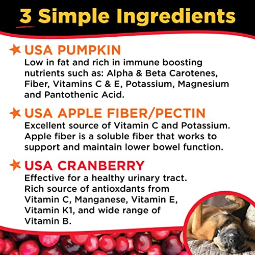 Diggin’ Your Dog Firm Up Pumpkin for Dogs & Cats with Cranberry, 100% Made in USA, Pumpkin Powder for Dogs, Digestive Support, Apple Pectin, Fiber, Healthy Stool, 4 oz