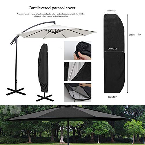 ALLOMN Outdoor Patio Umbrella Cover, Waterproof and UV Protection Fabric Parasol Cover for 9-11 Feet Garden Yard Balcony Umbrellas - Thumbnail 7