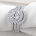 Newshe 5Ct Wedding Band Engagement Ring Set for Women 925 Sterling Silver Round White Cz Size 5-10