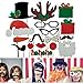 Tinksky A Set of 17pcs DIY Funny Glasses Moustache Red Lips Deer Horn Santa Hat On Sticks Christmas Wedding Party Photo Booth Props