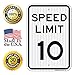 Speed Limit 10 MPH Sign, 12x18 Inches, 3M EGP Reflective .063 Aluminum, Fade Resistant, Made in USA