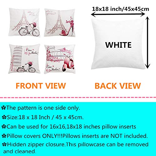 Azsmile Eiffel Tower Throw Pillow Covers Home Decor Couch Import