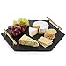 VonShef Natural Slate Cheese Tapas Serving Tray with Brushed Gold Handles, 12 Inches x 13.8 Inches