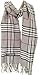100% Authentic Real Cashmere Super Soft Gray Plaid Scarf - Unisex (Men/Women) - 12