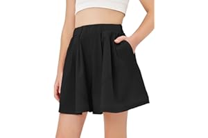 Batermoon Girls Athletic Skorts Kids Elastic High Waisted Running Shorts with 2 Pockets 5-14Y