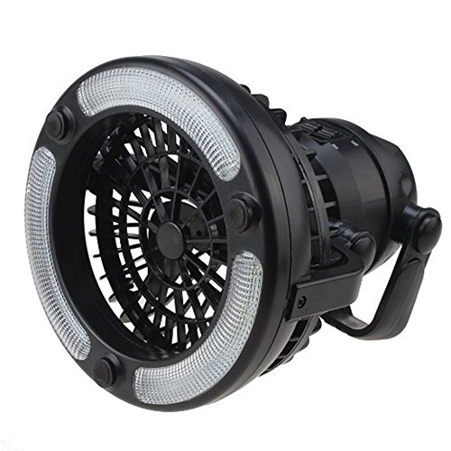 Plixio 2 in 1 Portable Outdoor Camping Fan with 18 LED Lights- A Hanging Tent Lantern and Ceiling Fan (Certified Refurbished)