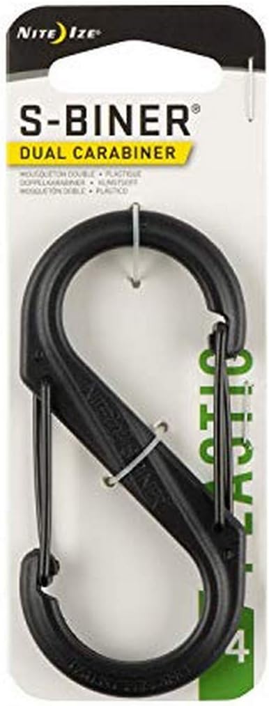 Carabiner Clip, 3-1/2 in., Plastic, Black