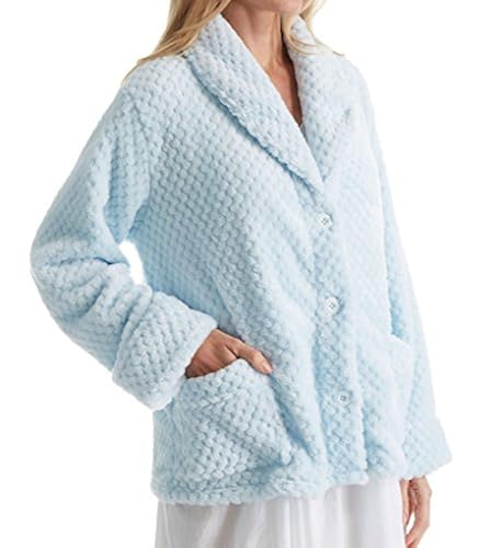 Fleece Jacket Plus Bed Jacket LA CERA Women's Plus Size Fleece Bed
