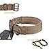 OneTigris Military Adjustable Dog Collar with Metal D Ring & Buckle 2 Sizes (Coyote Brown, M)