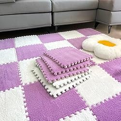 easycustomerlee 12pcs Interlocking Carpet Shaggy