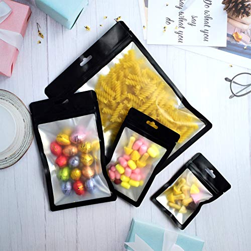 100 Pack Resealable Bags Mylar Bags Smell Proof Ziplock Bag with Clear