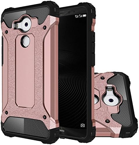 HICASER Huawei Mate 8 Case, Hybrid [Full Body] [Heavy Duty] Armor Case Dual Layer Shock Absorbing TPU Protective Case Cover for Huawei Mate 8 Rose Gold