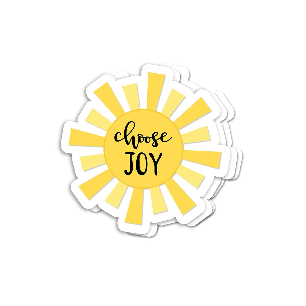 Photo 1 of (3Pcs) Choose Joy Sticker - Bright Yellow Sunburst Positive Quote - Happiness Motivational Vinyl Sticker - Sunshine Vibes Encouragement - Minimalist Cheerful Uplifting Mental Health Reminder